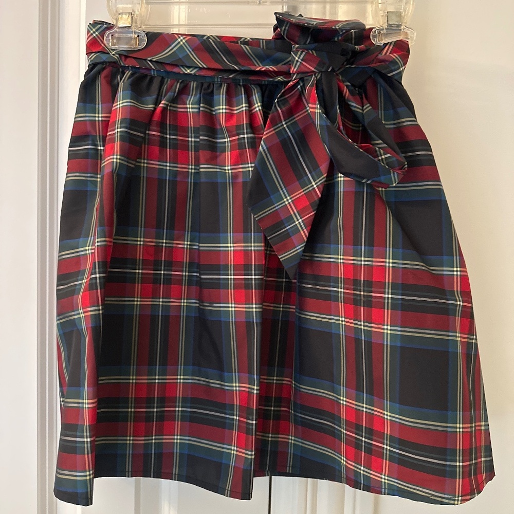 Vineyard Vines 00 tartan plaid skirt with bow sash